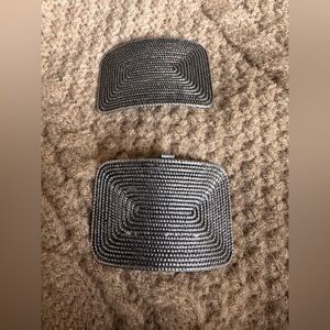 Very vintage silver tone shoe clips